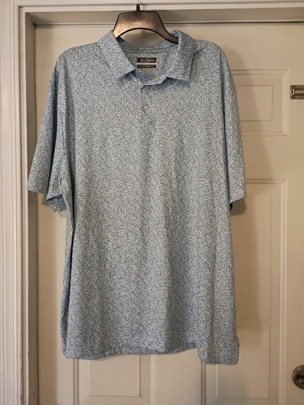 Ben Hogan Men's Performance Light Blue  Micro-Pattern Golf Polo Size XL